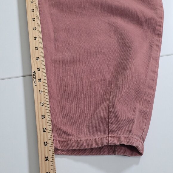 Zara Denim Pants Womens 10 Coral Barrel Leg Cotton Slouchy Marsala Boho Hippie - Picture 8 of 16